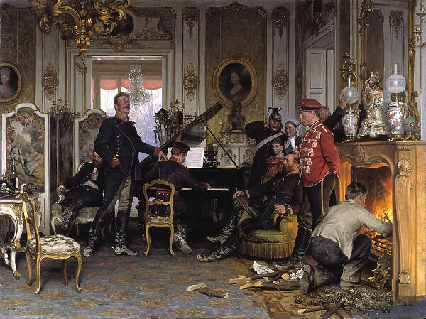In the Troops Quarters outside Paris, 1894. Artist: Werner, Anton von (1843-1915)