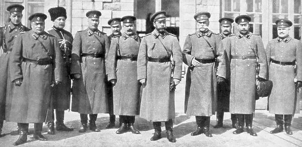 Tsar Nicholas II of Russia and his generals and staff, 1917
