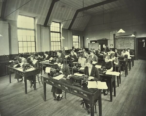 Typewriting class, Bow and Bromley Commercial Institute, London, 1924