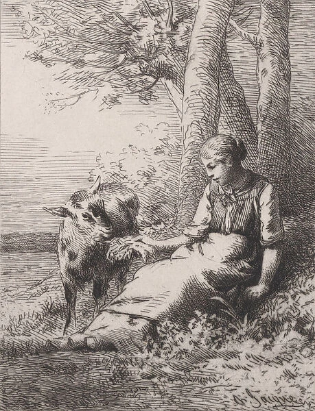 Une Amitie, 1867. 1867. Creator: Charles Emile Jacque
