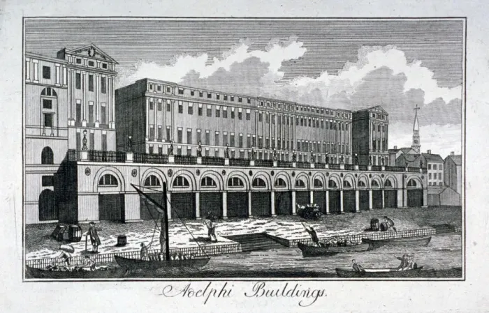 Framed Print : Print of Adelphi riverside development in Westminster, London Framed Print : Print of Adelphi riverside development in Westminster, London