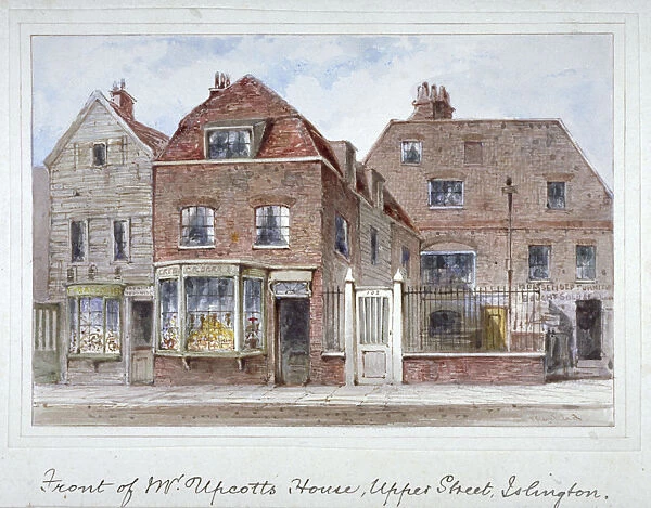 Front view of Mr Upcotts house, Upper Street, Islington, London, c1835. Artist