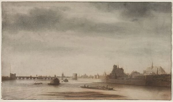 View of Orleans from the Loire, c. 1670. Creator: Lambert Doomer (Dutch, 1623-1700)
