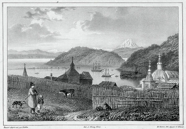 View of the port of St Peter and St Paul, Kamchatka, 19th century. Creators: Friedrich Heinrich Kittlitz, Edouard Jean Marie Hostein