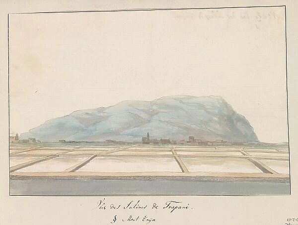 View of the salt pans of Trapani, 1778. Creator: Louis Ducros