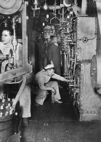 A warships boiler room, First World War, 1914-1918, (c1920)