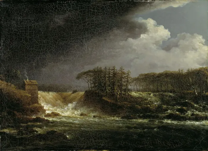 Framed Print : Early 19th-century Waterfall Print Framed Print : Early 19th-century Waterfall Print