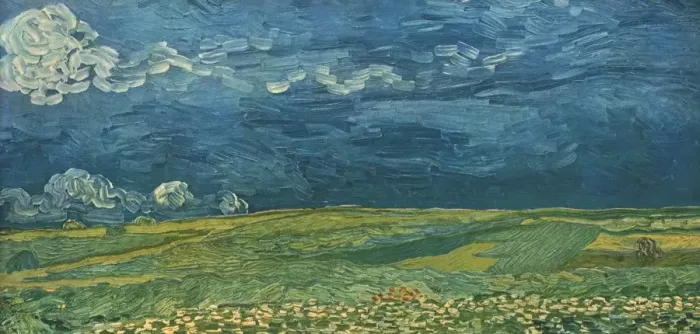 Framed Print : Vincent van Gogh Print: Wheatfields under Thunderclouds, 1890