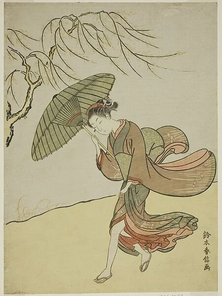 A Windy Day, c. 1767  /  68. Creator: Suzuki Harunobu