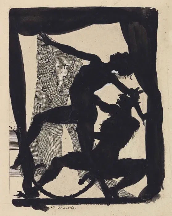 Framed Print : Woman and Devil Print