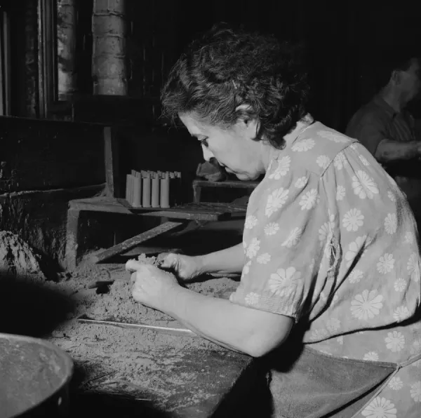 Antique Framed Print of Women employed at the Landers, Frary and Clark