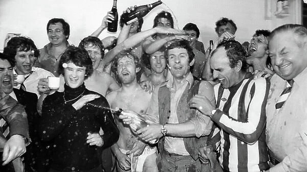 Brighton & Hove Albion celebrate promotion to the First Division 1977