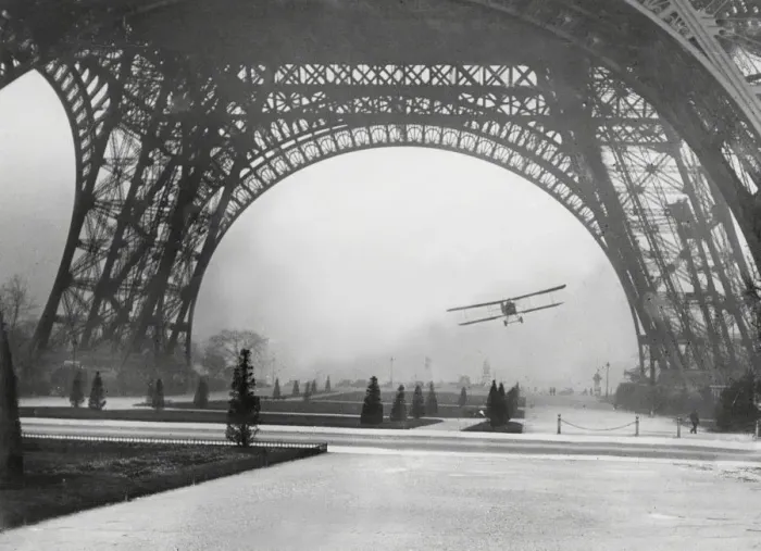 Framed Print : Flying under the Eiffel Tower Print, 1926