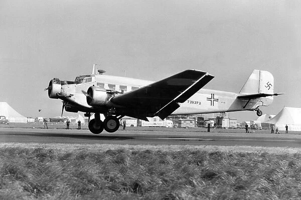 A wartime Junkers JU 52, arriving at Biggin Hill, 1978
