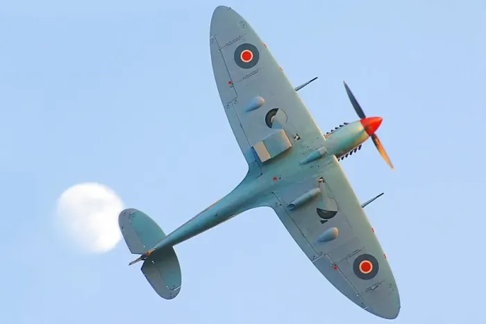 Framed Print : Print of a Spitfire flying over the RAF Bently Priory proms night Framed Print : Print of a Spitfire flying over the RAF Bently Priory proms night