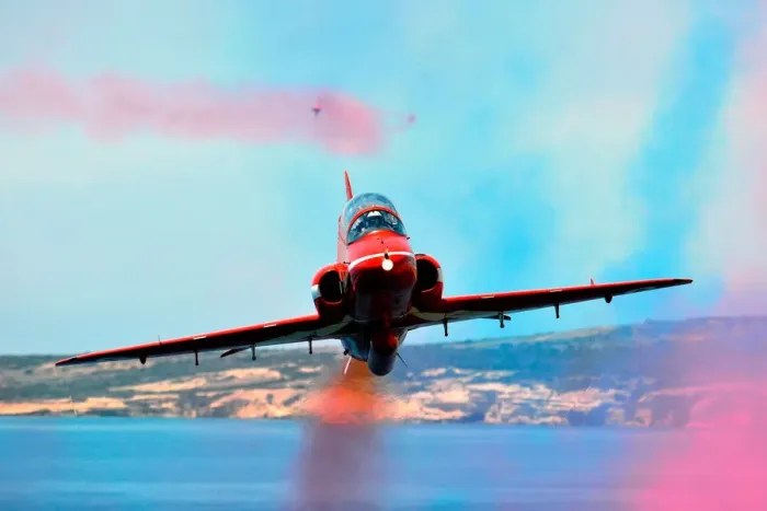 Framed Print : Red Arrow Hawk Print - RAF Akrotiri Practice Framed Print : Red Arrow Hawk Print - RAF Akrotiri Practice