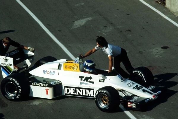 1983 European GP. 1982 World Champion Keke Rosberg retires from the penultimate Grand