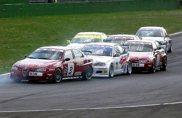 2004 European Touring Car Championship Monza, Italy. 27th - 28th March 2004. Augusto Farfus (Alfa Romeo 156 S2000), battles with Andy Priaulx (BMW 320i), action. World Copyright: Photo4 / LAT Photographi ref: Digital Image Only