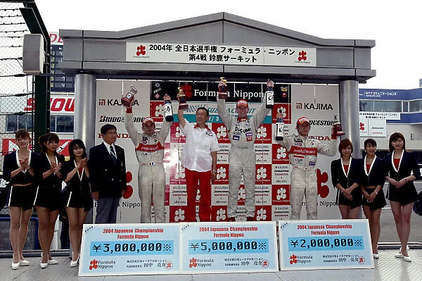 2004 Japanese Formula Nippon Championship Rd 4, Suzuka, Japan. 4th July. Podium