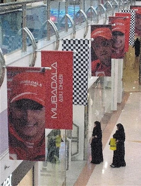 Abu Dhabi: A Mubadala advertising hoarding featuring Kimi Raikkonen in a shopping centre