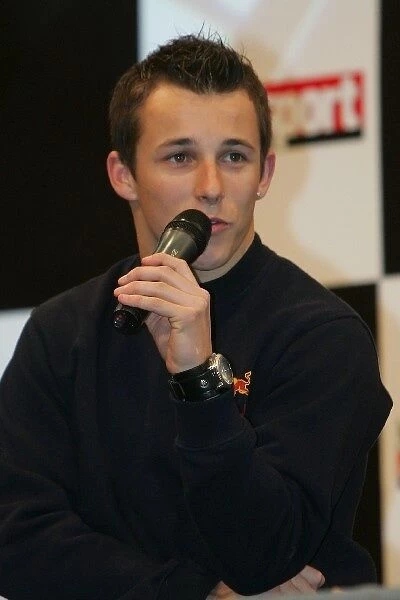 Autosport International Show 2006: Christian Klien Red Bull Racing, is interviewed on the main stage