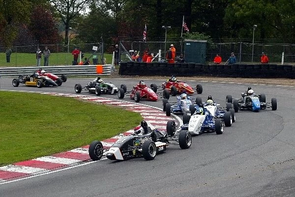 British Formula Ford Festival: Charlie Kimball Team JLR leads on the first lap of semi-final 2