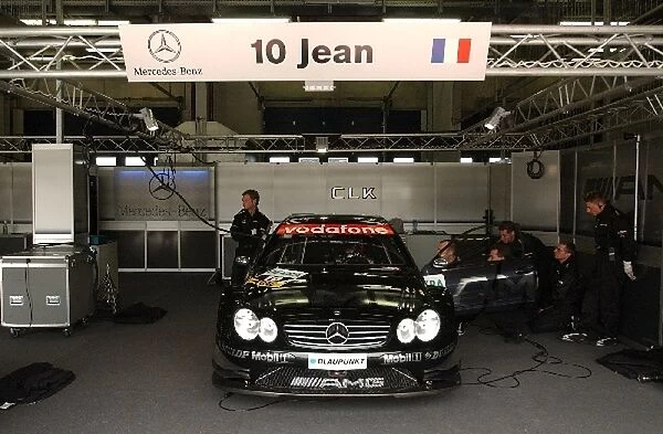 The car of Jean Alesi (FRA), AMG-Mercedes, in the pitbox. DTM Championship