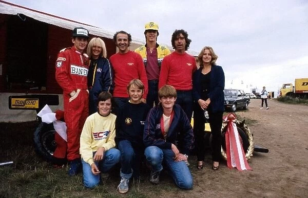 Formula Ford 2000: Ayrton Senna celebrates his victory with members of the Rushen Racing Team including team owner Dennis Rushen