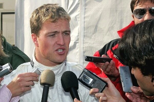 Formula One Testing: Ralf Schumacher Toyota talks to the media