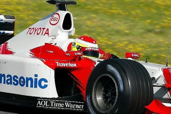 Formula One Testing: Ryan Briscoe tests the Toyota TF102. This is Briscoes debut in a Formula One car