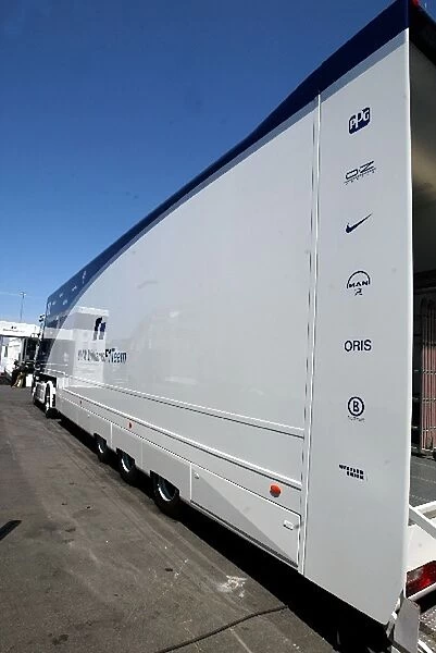 Formula One World Championship: BMW Williams Team Trucks in the paddock