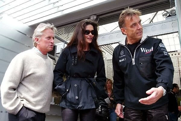 Formula One World Championship: Michael Douglas with wife and fellow actor Catherine Zeta-Jones