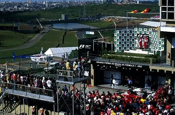 Formula One World Championship: Podium and results: 1st Michael Schumacher Ferrari, centre