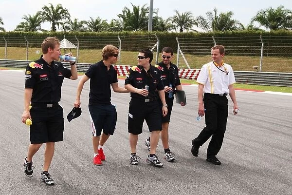 Formula One World Championship: Sebastian Vettel Red Bull Racing walks the circuit