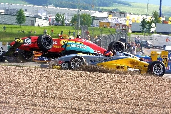 German Formula Three Championship: Timo Glock ends his race in this accident