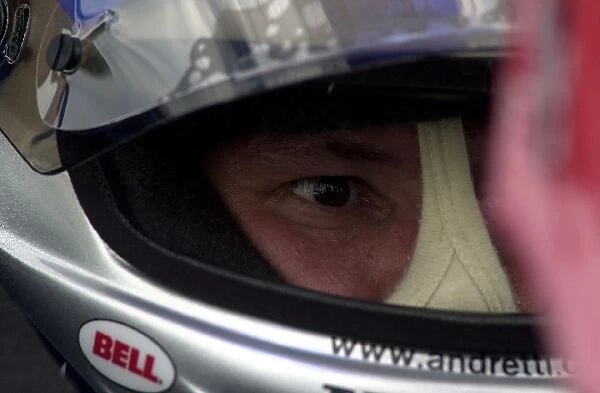 Michael Andretti focuses on going fast during practice at the Miller Lite 250