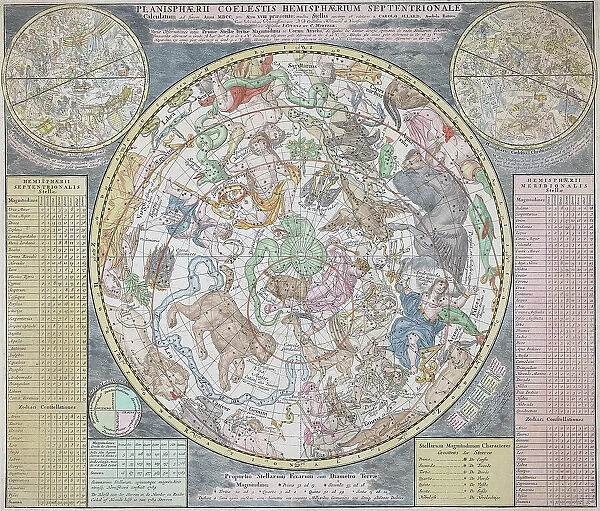 na. 18th century map of the stars in the northern hemisphere