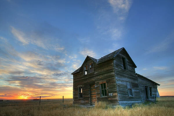 Abandoned House At Sunset, Val Marie, Saskatchewan