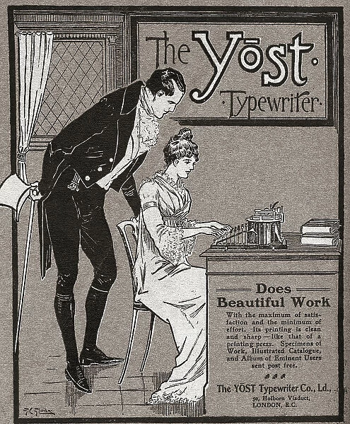 Advertisement Yost Typewriter Typewriting Machine