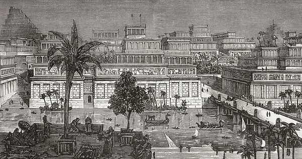 Ancient Babylon, from Cassells Universal History, published 1888; Illustration