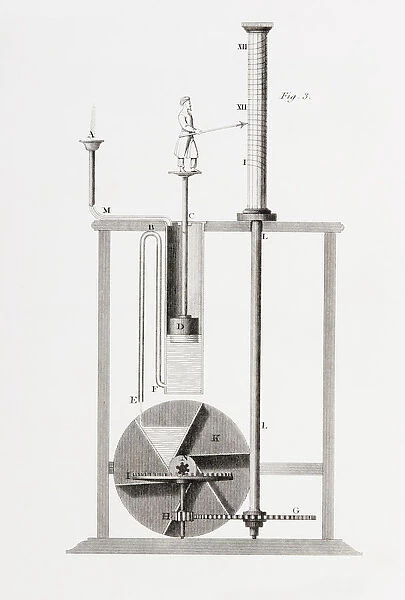 An Ancient Clepsydra Or Water Clock. From The Cyclopaedia Or Universal Dictionary Of Arts, Sciences And Literature By Abraham Rees, Published London 1820