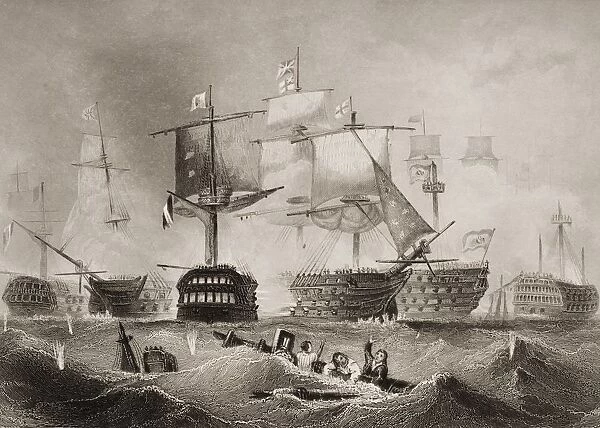 The Battle Of Trafalgar. Engraved By A. H. Payne Painted By C. Graham. From Englands Battles By Sea And Land By Lieut Col Williams, The London Printing And Publishing Company Circa 1890S