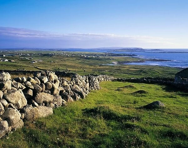 Bloody Foreland, Co Donegal, Ireland; Stone Wall And Landscape On A Headland