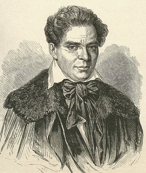 Carlos Latorre, 1799 - 1851. Spanish Actor. From El Museo Popular Published Madrid, 1887