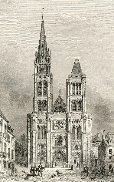 The Cathedral Of St. Denis, With The North Tower Before Its Demolition, Paris, France, In The 19Th Century. From French Pictures By The Rev. Samuel G. Green, Published 1878