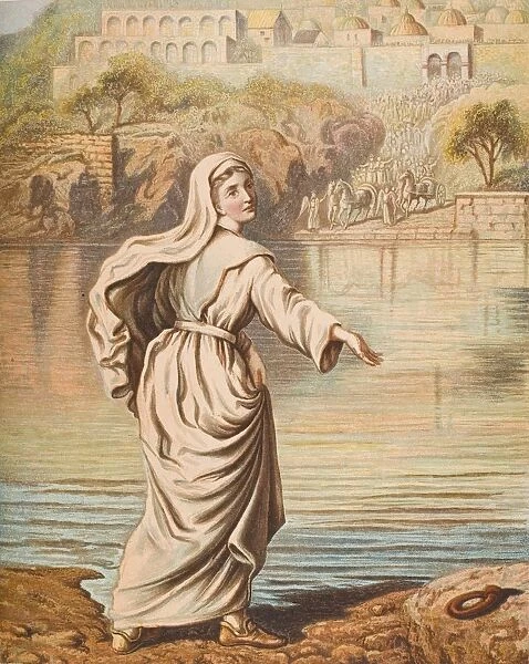 Christiana Entering The River. From The Book The Pilgrims Progress By John Bunyan, From Late 19Th Century Edition