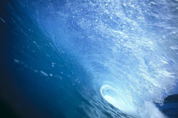 Close-Up Inside The Tube, Wave Curls Over