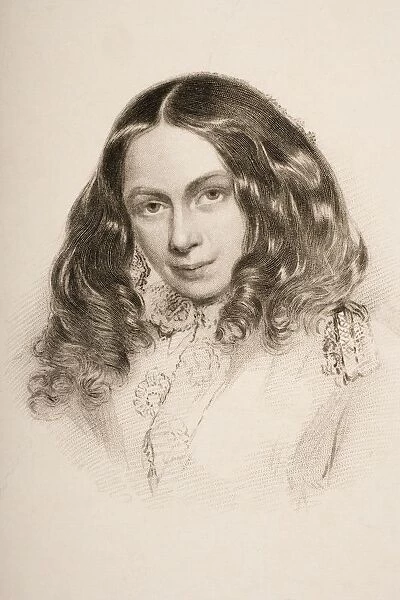 Elizabeth Barret Browning In March 1859 English Poet 1806 1861. Engraved By G. Cook From A Portrait By Field Talfourd