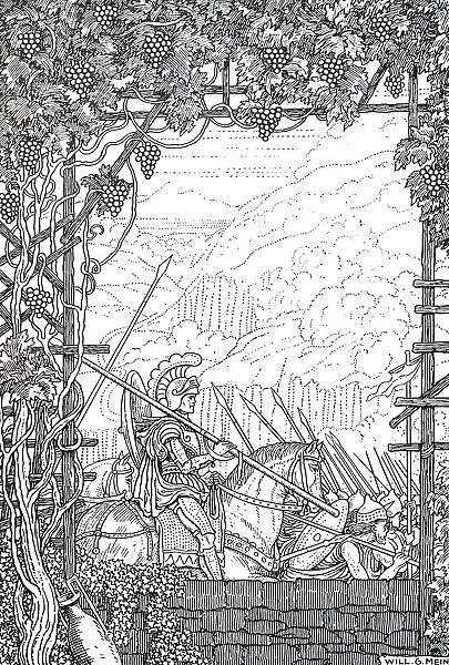 Engraving depicting Brasidas, Spartan officer, 20th century