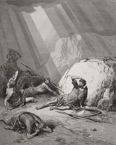Engraving From The Dore Bible Illustrating Acts Ix 1 To 6 The Conversion Of St Paul By Gustave Dore 1832-1883 French Artist And Illustrator
